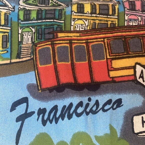 San Francisco Canvas Tote Bag San Francisco Souvenirs Gifts Bridge City Scene - Picture 3 of 8